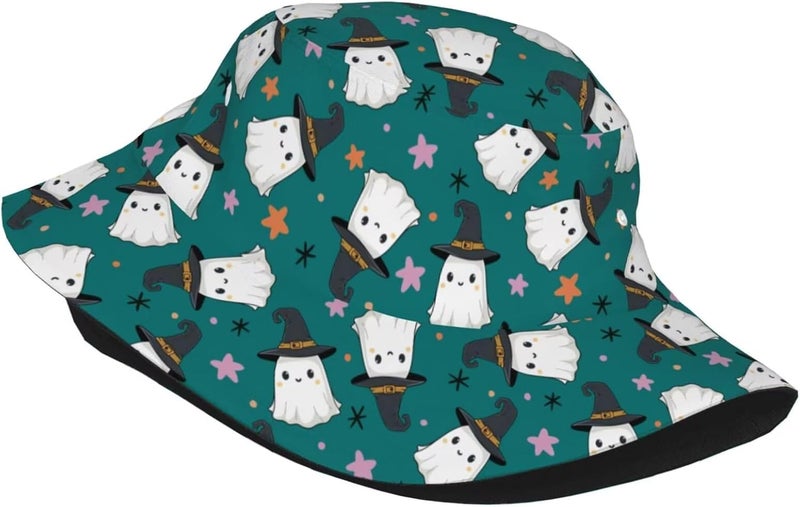 YYFD Halloween Bucket Hat for Women Men Watercolor Gothic Skull Hat Holiday Party Cap Outdoor Travel Sun Caps - Image 2